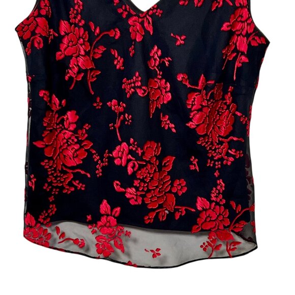 Vintage Y2K Fairy Grunge Sheer Overlay Whimsigoth Witchy Top Black Red Size 14W - Picture 2 of 11